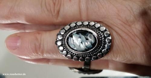 Damen Schmuckstein Ring Quarz Gr. 18 - Silber Modeschmuck